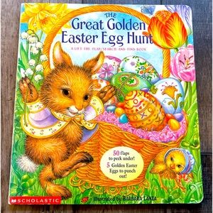 The Great Golden Easter Egg Hunt. A lift-the-flap/search-and-find book. 50 flaps